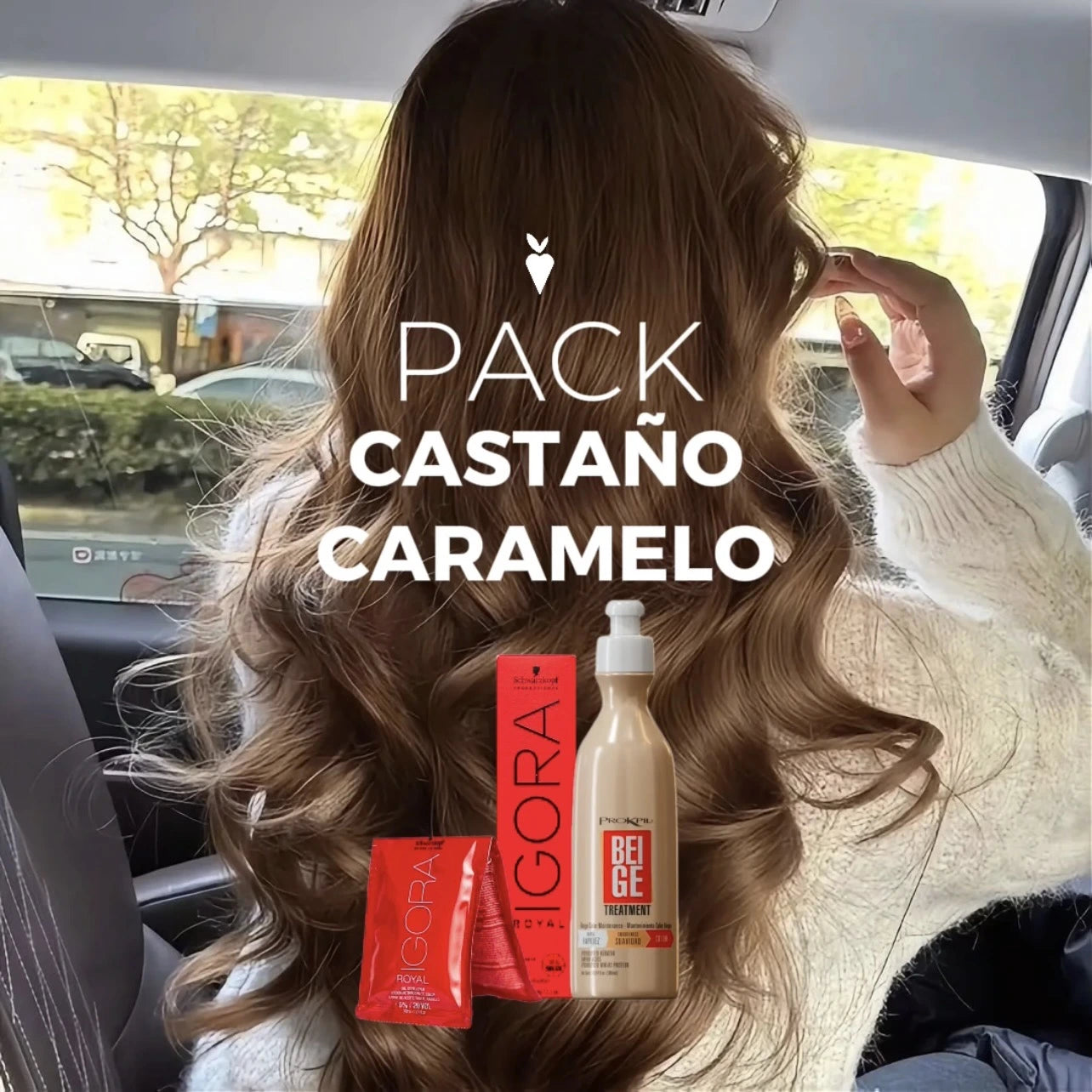 Pack Castaño Caramelo: 7-4 + 20v Igora + 1 Prokpil Beige – Abril Guerra