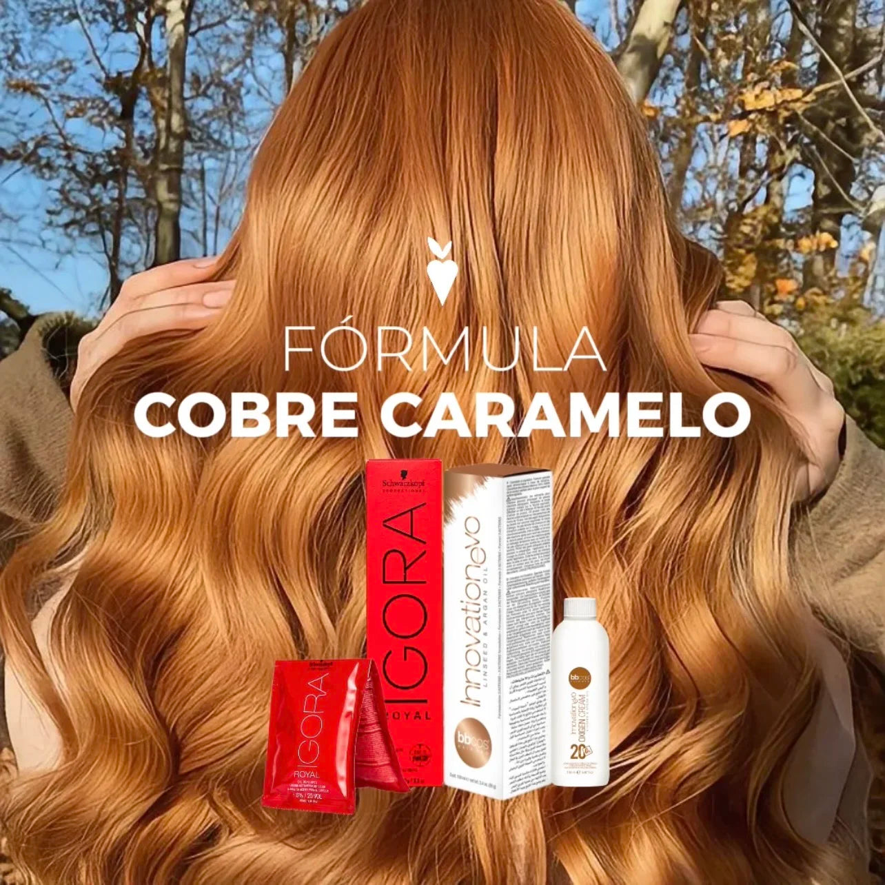 Fórmula Cobrizo Caramelo: 1 9-7 + 1 30v Igora + 1 8/3 Innovation + 1 3 ...